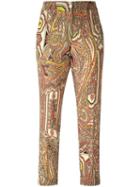 Etro Printed Cropped Trousers, Women's, Size: 44, Nude/neutrals, Wool