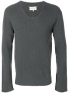 Maison Margiela Low Neck Ribbed Sweater - Grey