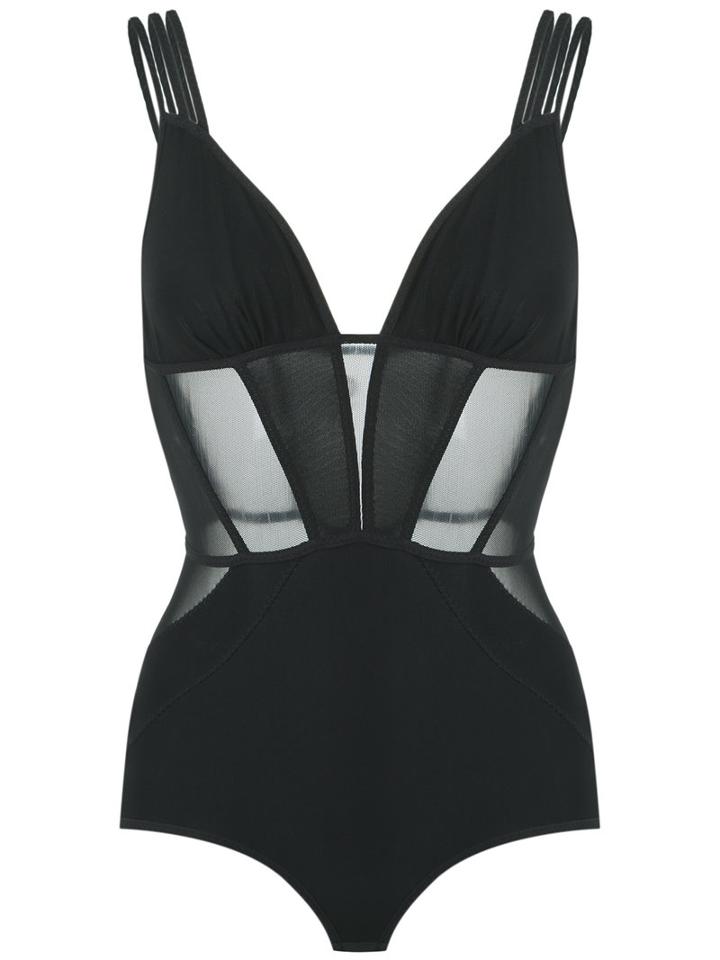 Giuliana Romanno - Panelled Bodysuit - Women - Polyamide/spandex/elastane - G, Black, Polyamide/spandex/elastane