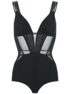 Giuliana Romanno - Panelled Bodysuit - Women - Polyamide/spandex/elastane - G, Black, Polyamide/spandex/elastane