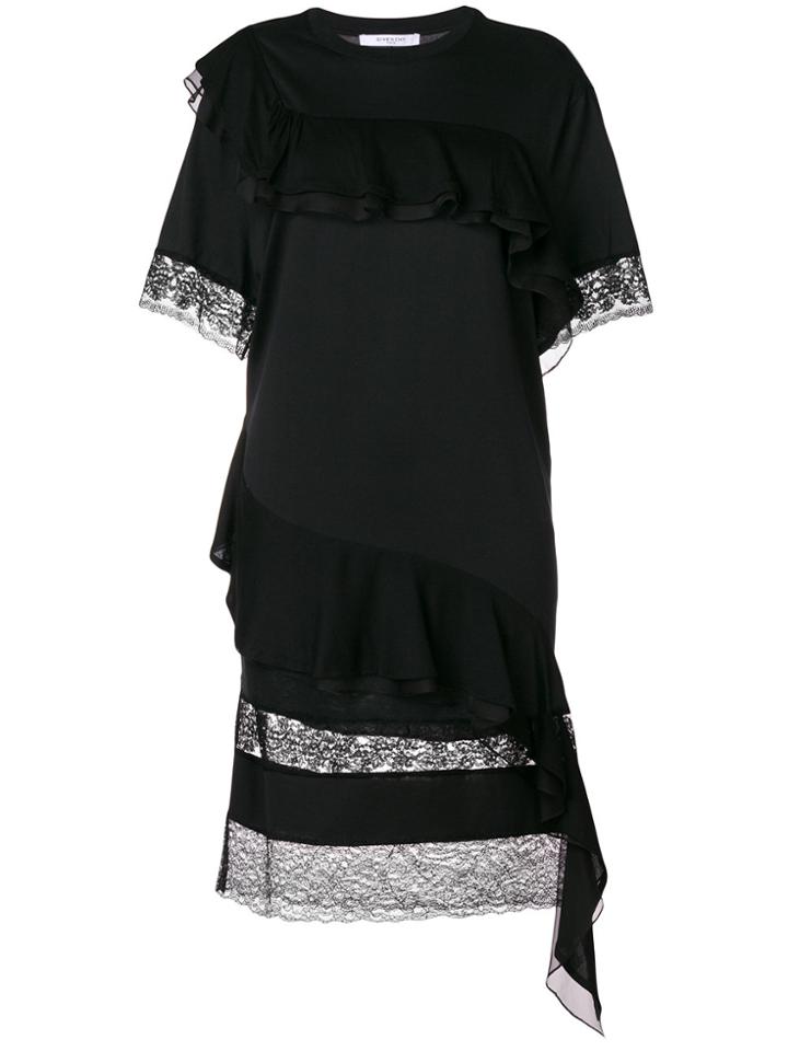 Givenchy Asymmetric Ruffle Dress - Black