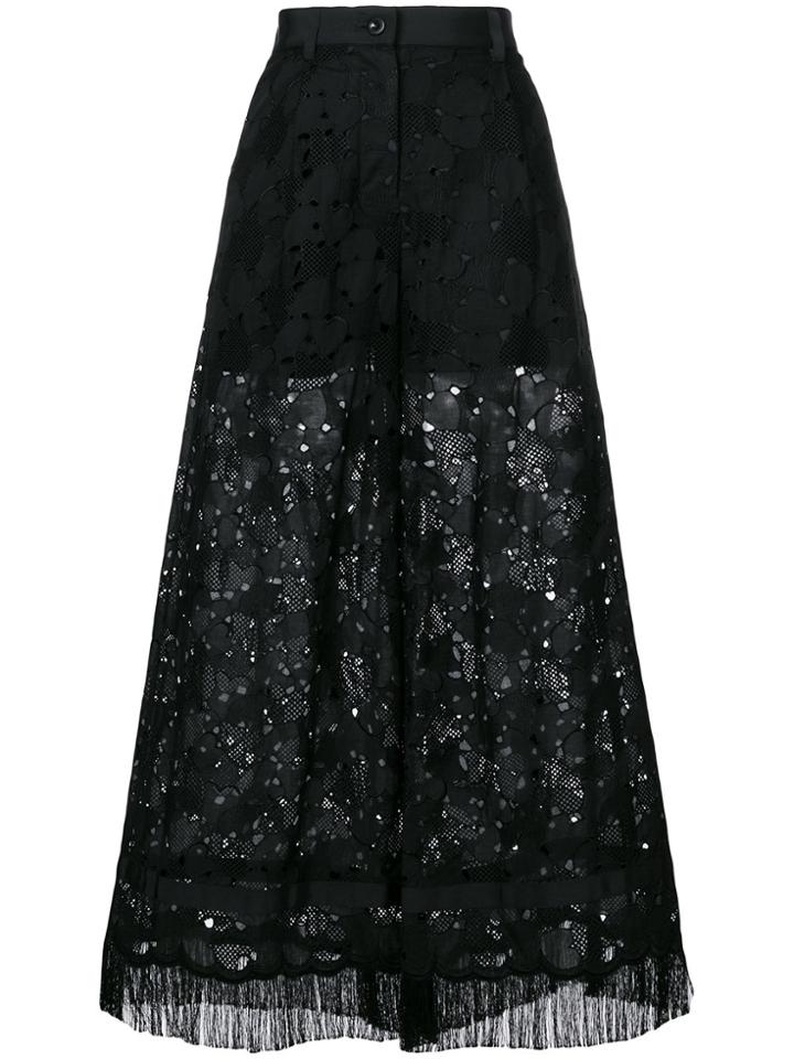 Sacai Sheer Lace Culottes - Black