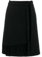 Woolrich Fringed Wrap Skirt - Black