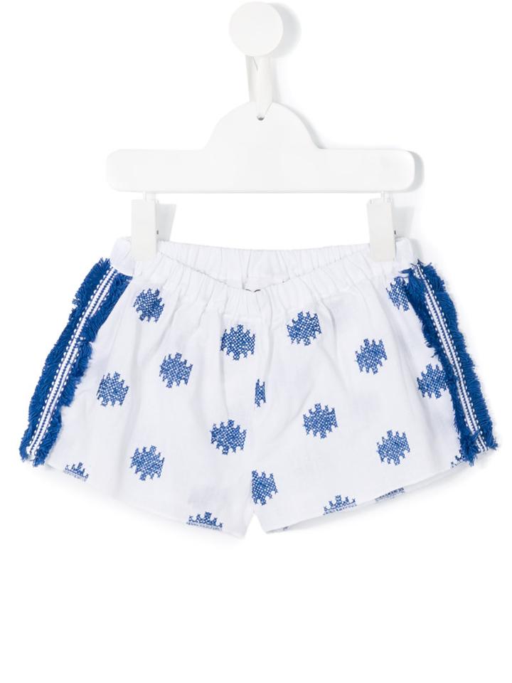 Douuod Kids - Embroidered Shorts - Kids - Cotton - 6 Yrs, White