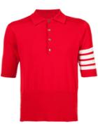 Thom Browne Cashmere Short Sleeve Polo Shirt - Red