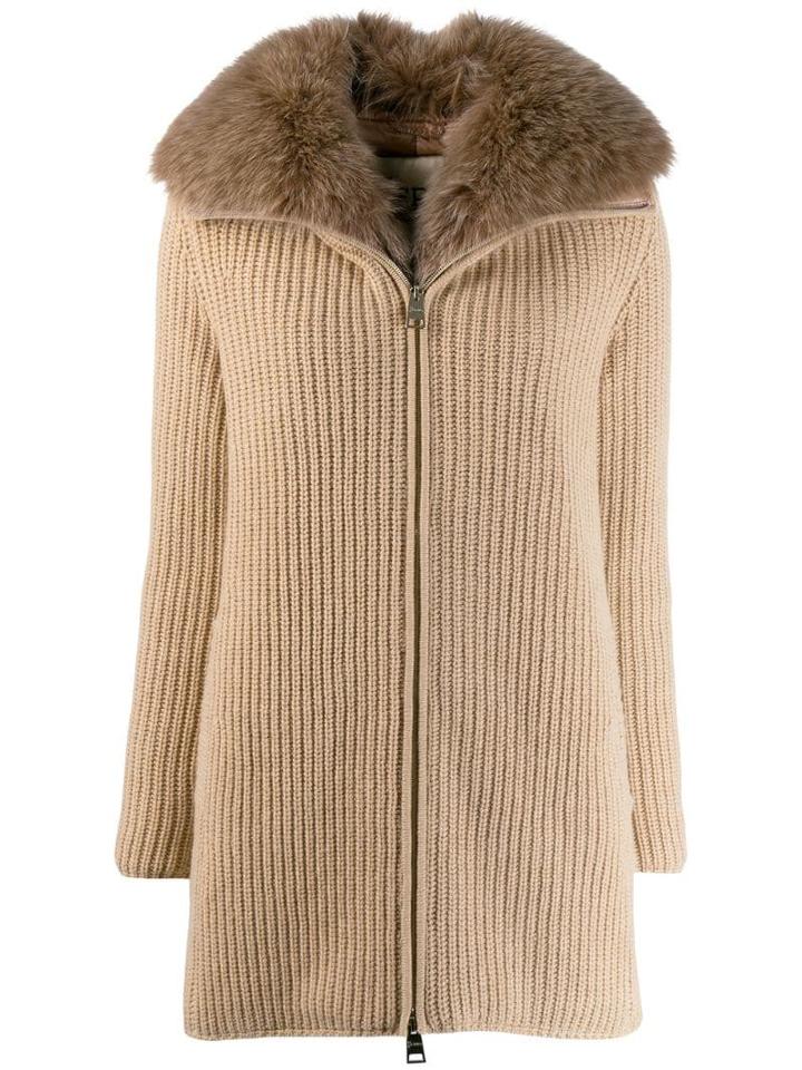 Herno Ribbed Cashmere Zip-up Jacket - Neutrals