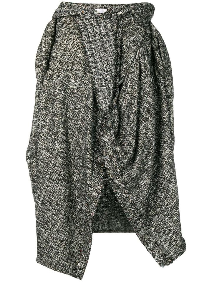 Faith Connexion Bouclé Asymmetric Ruffle Skirt - Black