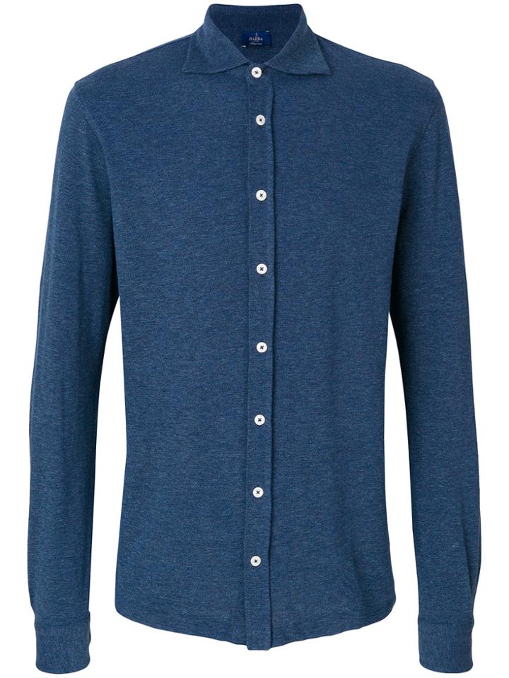 Barba Long Sleeve Polo Shirt - Blue