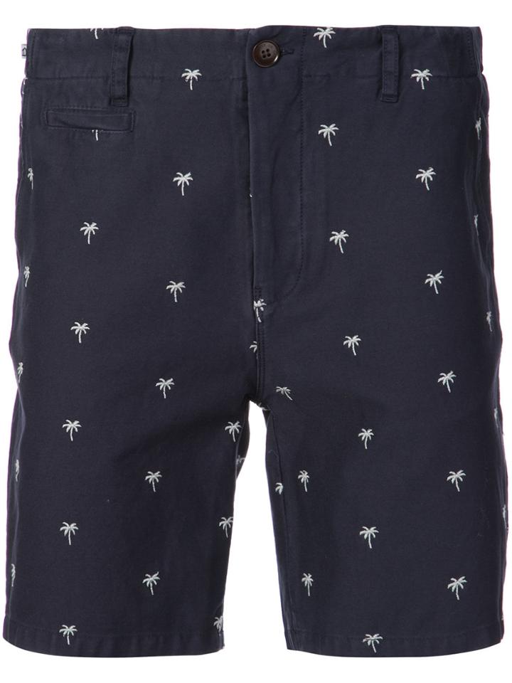 Cuisse De Grenouille Palm Print Bermuda Shorts - Blue