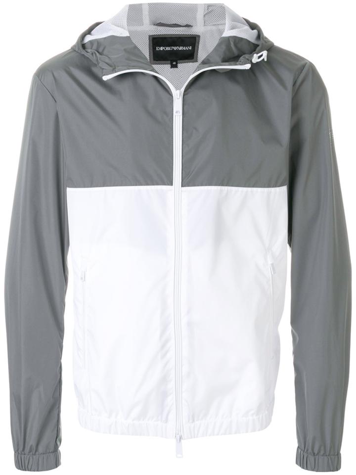 Emporio Armani Panelled Rain Jacket - Grey