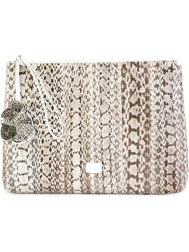No21 Snakeskin Effect Clutch Bag