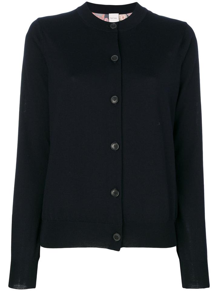 Paul Smith - Panelled Cardigan - Women - Silk/wool - M, Blue, Silk/wool
