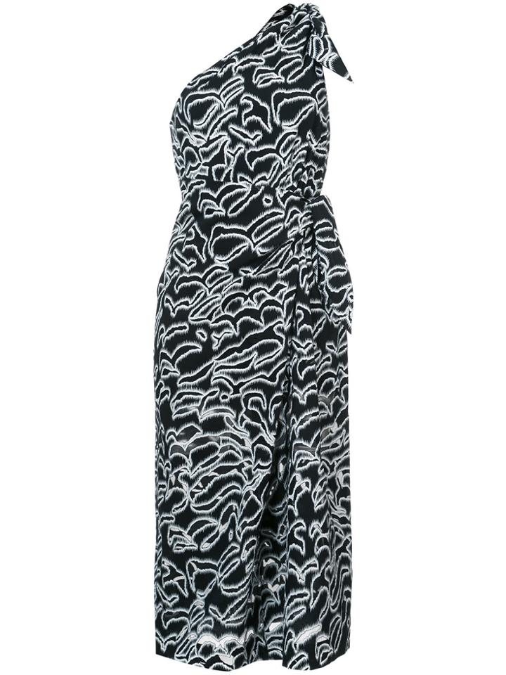 Dvf Diane Von Furstenberg One Shoulder Knot Dress - Black