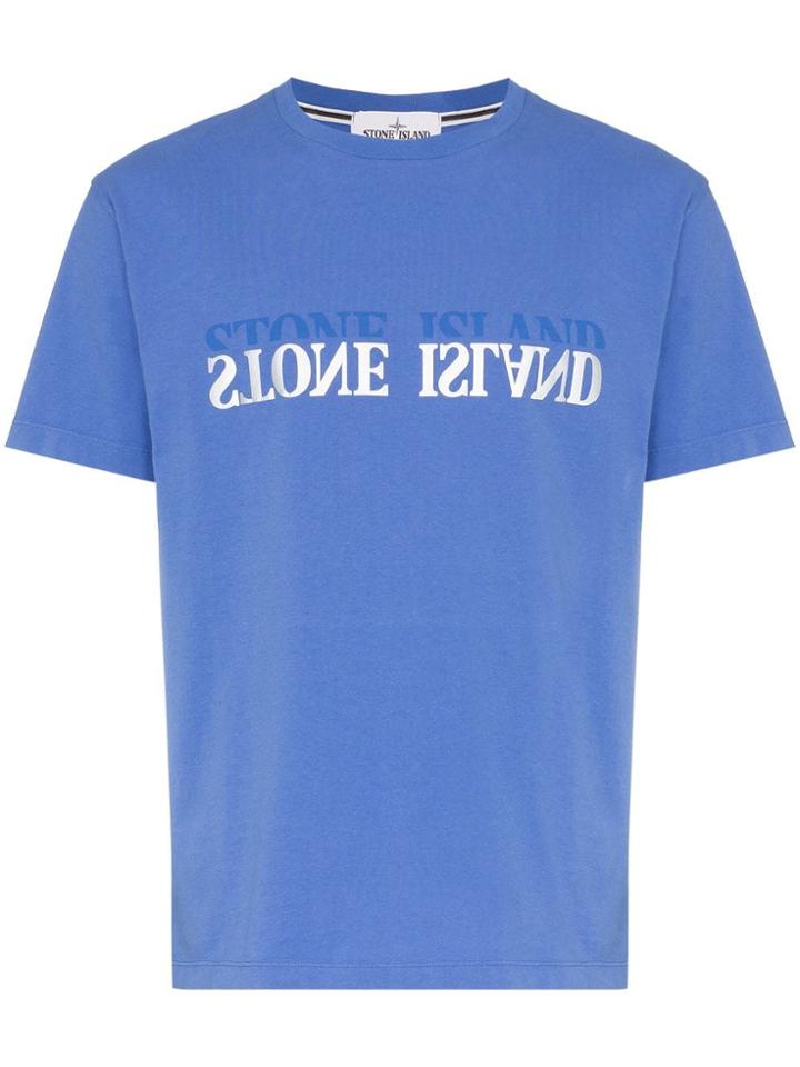 Stone Island Short Sleeved Logo T-shirt - Blue
