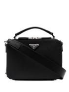 Prada Black Brique Saffiano Leather Bag