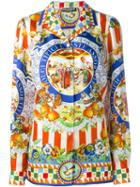 Dolce & Gabbana Carretto Siciliano Print Shirt, Women's, Size: 42, Silk