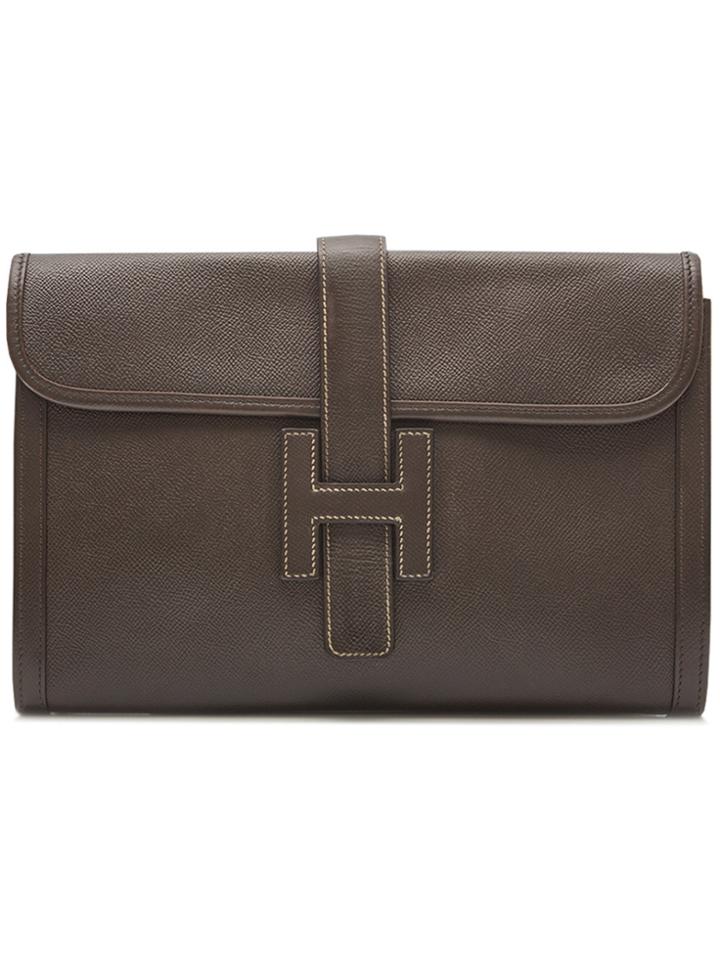 Hermès Vintage Jige Clutch Bag - Brown
