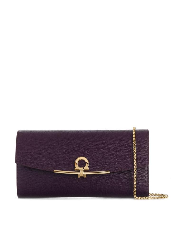 Salvatore Ferragamo Gancini Clutch - Purple