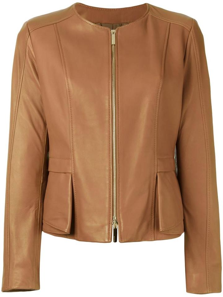 Boss Hugo Boss 'sarimy' Jacket, Women's, Size: 40, Brown, Polyester/lamb Skin