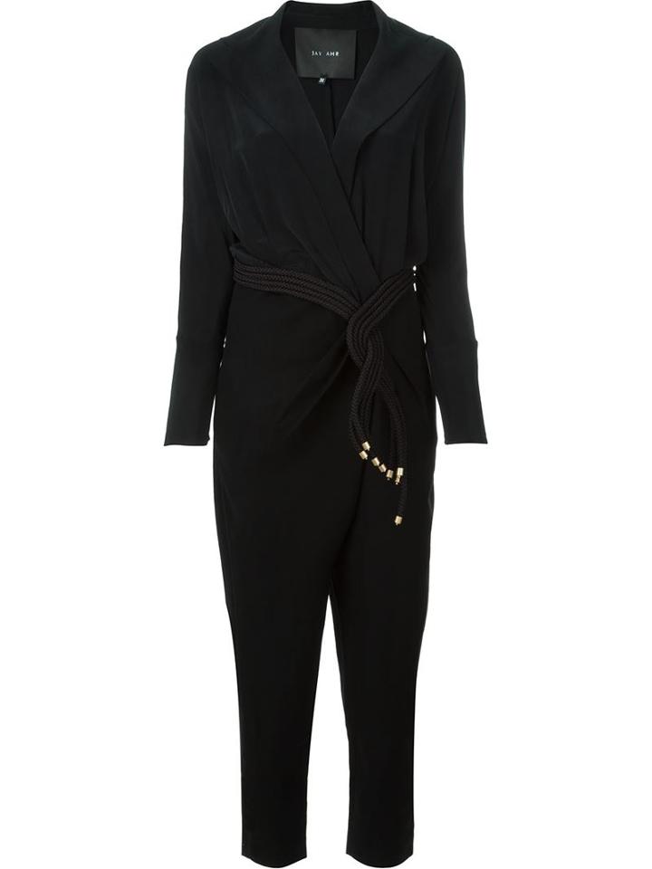 Jay Ahr Rope Detail Jumpsuit, Women's, Size: 38, Black, Silk/nylon/wool