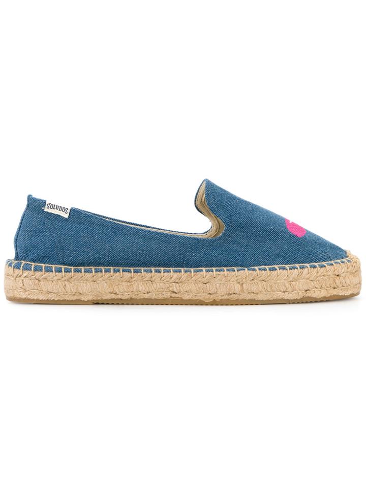 Soludos Embroidered Bird Espadrilles - Blue