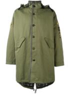 Marc Jacobs Patch Detail Oversize Parka, Men's, Size: 48, Green, Cotton/viscose/polyester