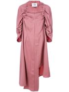 Vejas Gathered Reconstructed Dress - Pink & Purple