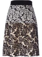 Emanuel Ungaro Foliage Print Sequin Skirt