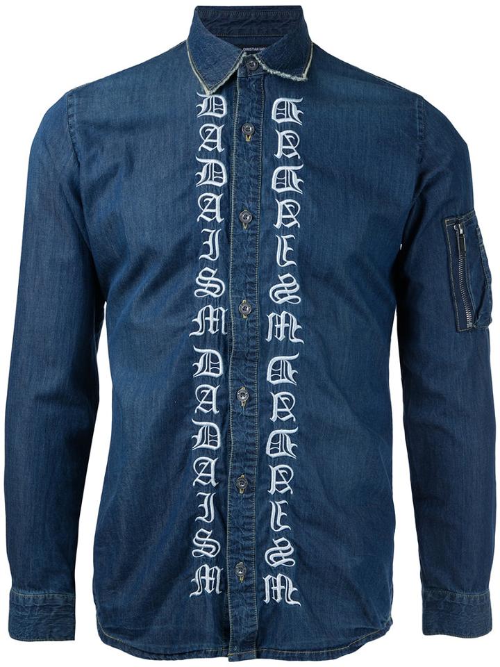 Embroidered Denim Shirt - Men - Cotton - 44, Blue, Cotton, Christian Dada