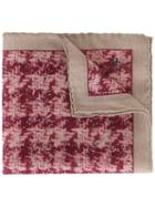 Canali Printed Pocket Handkerchief, Men's, Nude/neutrals, Wool