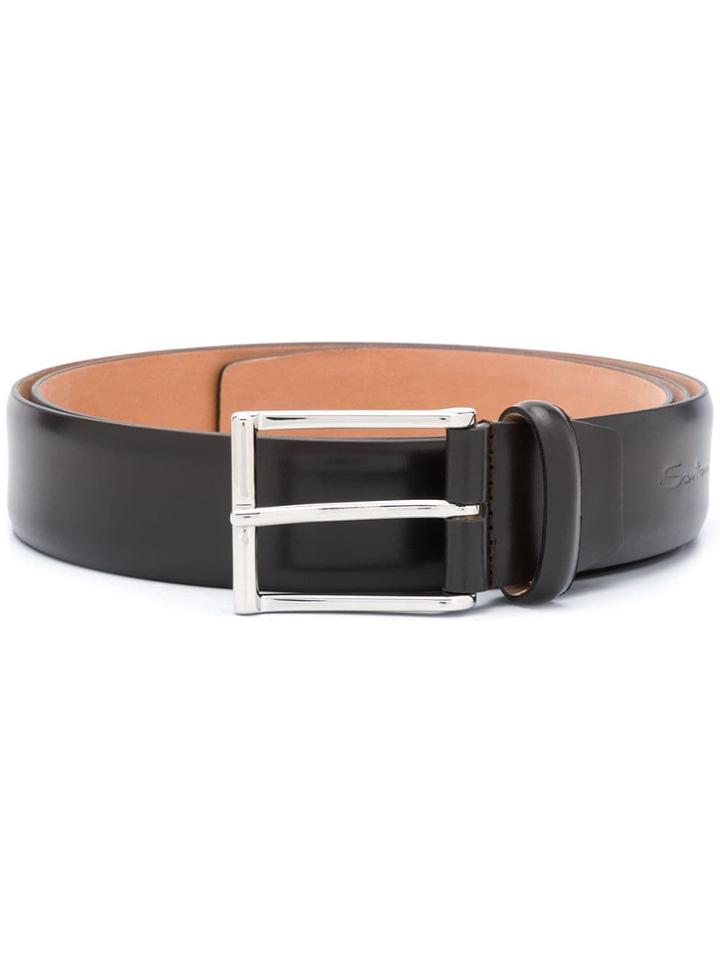 Santoni Plain Buckle Belt - Brown