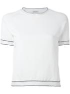 Tomas Maier - Tipped T-shirt - Women - Polyamide/polyester/viscose - M, White, Polyamide/polyester/viscose