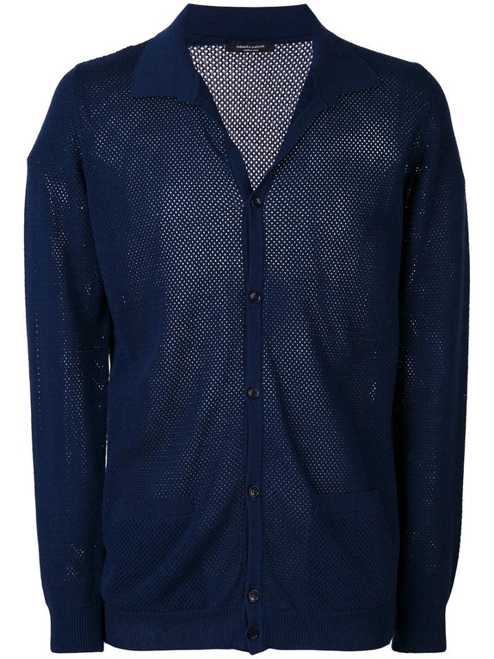 Roberto Collina - Buttoned Cardigan - Men - Cotton - 52, Blue, Cotton
