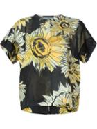 No21 Sunflower Print Blouse, Women's, Size: 44, Black, Silk