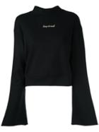 Le Ciel Bleu Bell Sleeves Sweatshirt, Women's, Size: 38, Black, Cotton