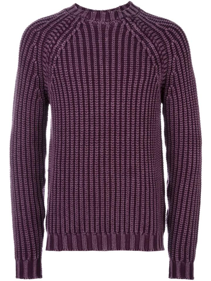 Tod's Ribbed Mock Neck Jumper, Men's, Size: Xs, Pink/purple, Merino