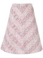 Coohem Spring Fur Tweed Skirt - Pink & Purple