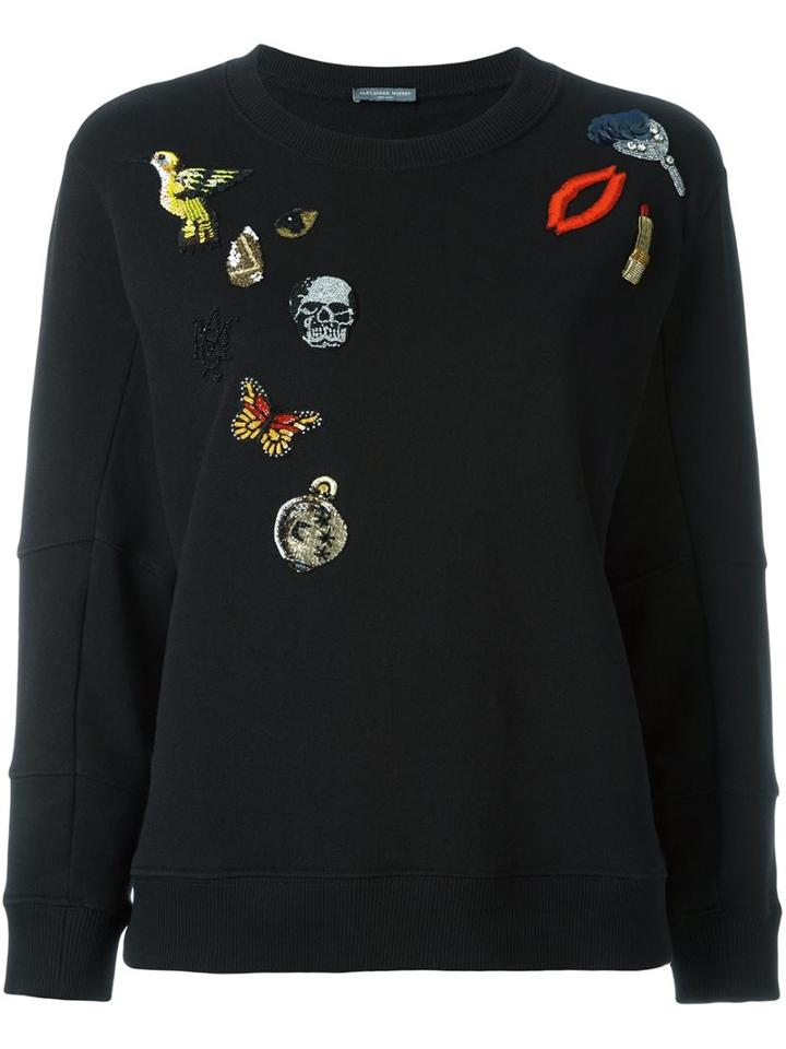 Alexander Mcqueen 'obession' Charms Sweatshirt, Women's, Size: 44, Black, Cotton/polyester