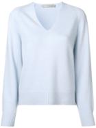 Vince Knit V-neck Jumper - Blue