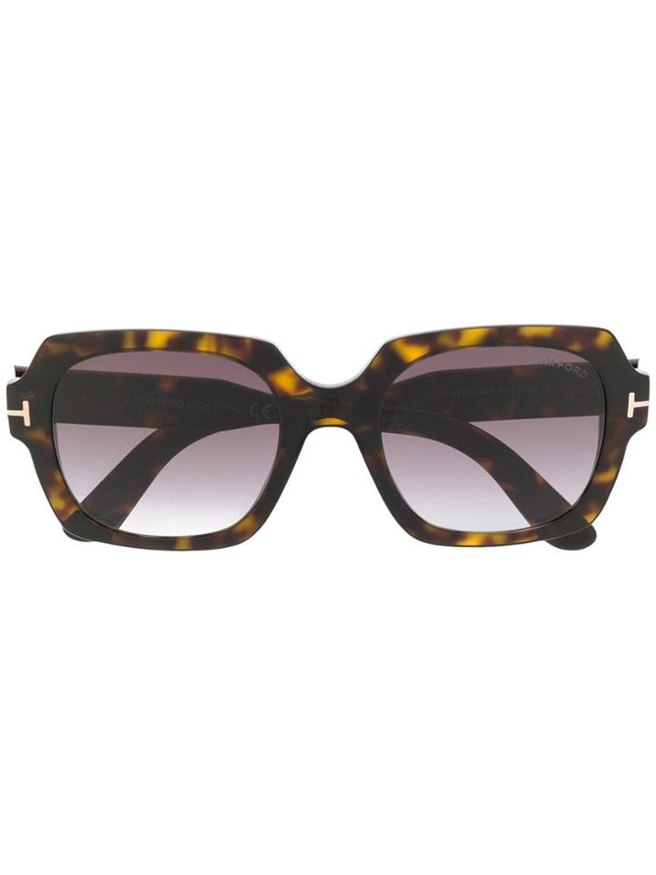 Tom Ford Eyewear Oversized Tortoiseshell Sunglasses - Brown