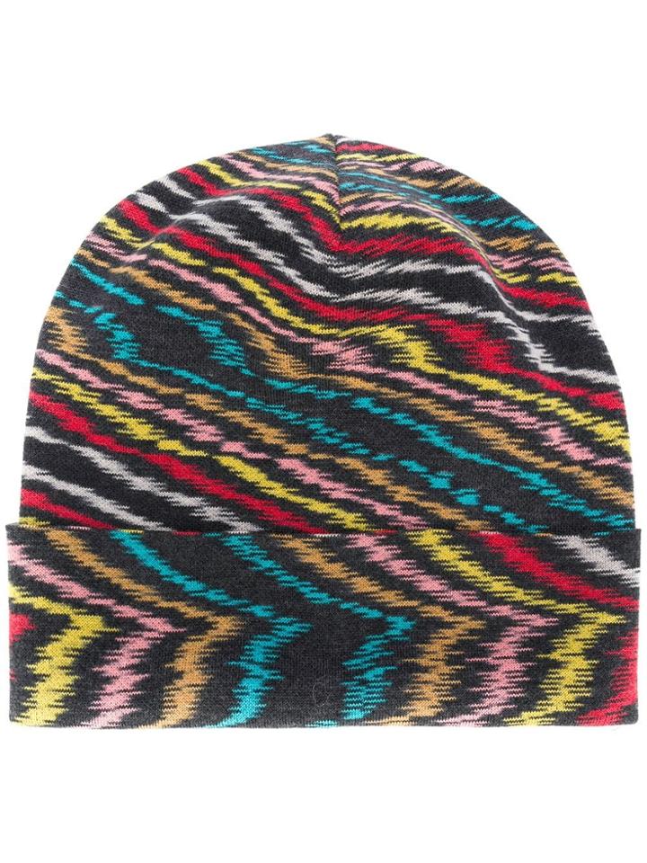 Missoni Abstract Stripe Beanie - Grey