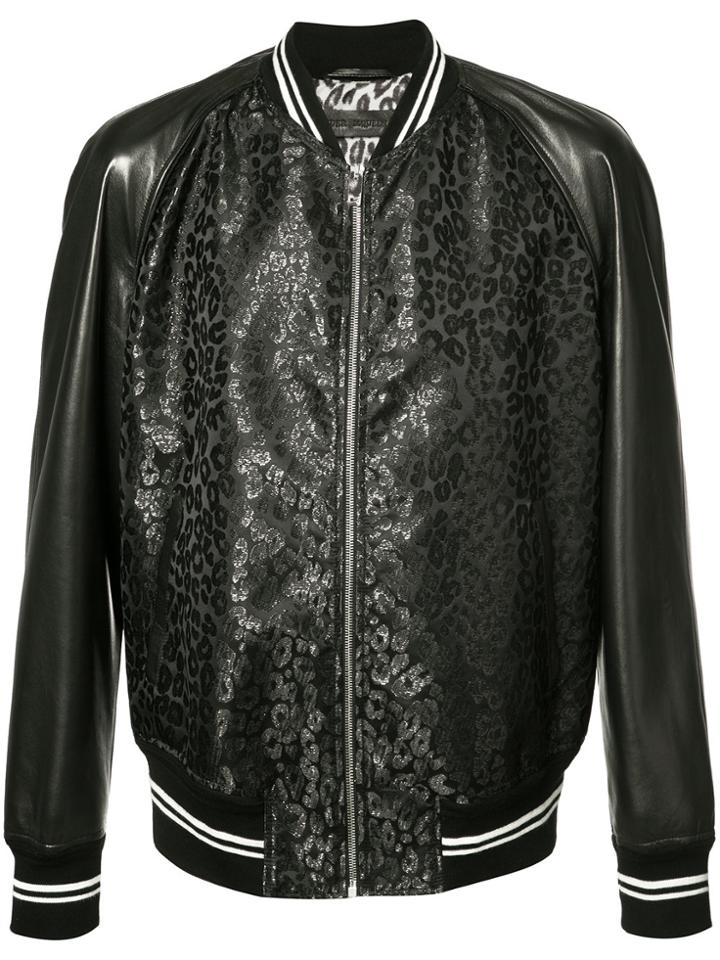 Alexander Mcqueen Leather-panelled Bomber Jacket - Black