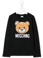 Moschino Kids Teen Logo Patch Long-sleeve Top - Black