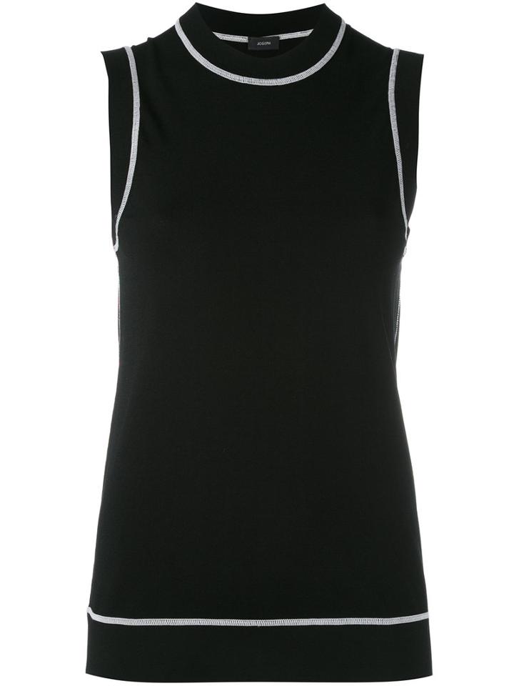 Joseph - Monochrome Trim Tank Top - Women - Spandex/elastane/rayon - M, Black, Spandex/elastane/rayon
