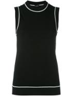Joseph - Monochrome Trim Tank Top - Women - Spandex/elastane/rayon - M, Black, Spandex/elastane/rayon