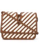 Jil Sander Appliqué Stripe Cross-body Bag, Women's, Brown, Leather/cotton