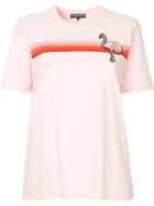 Markus Lupfer Embellished Flamingo T-shirt - Pink & Purple