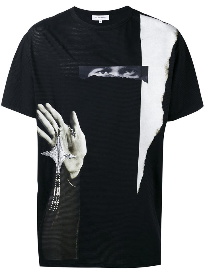 Les Benjamins Printed T-shirt, Men's, Size: Xs, Black, Cotton