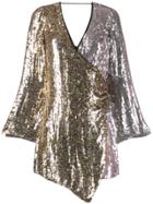 Pinko Two-tone Sequin Wrap Dress - Silver