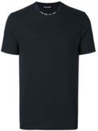 Neil Barrett - T-shirt With Slogan Collar - Men - Cotton - L, Black, Cotton